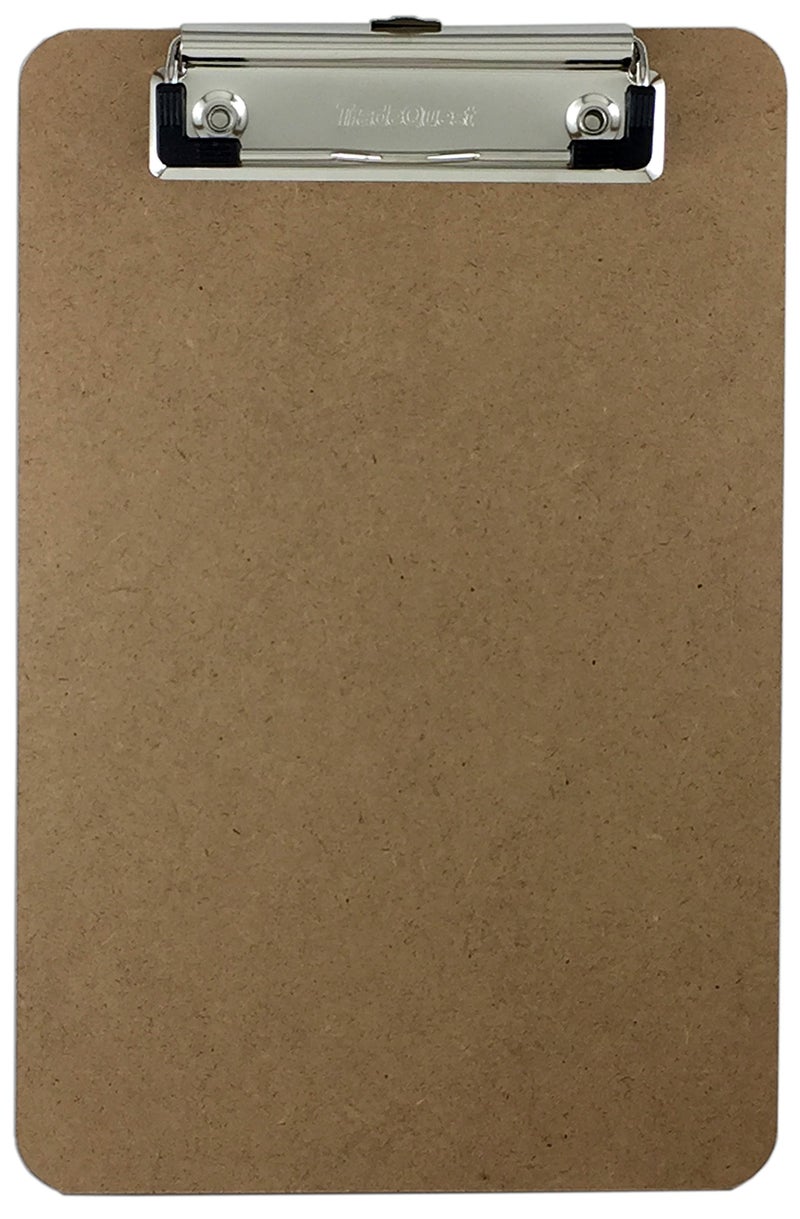 Trade Quest Memo Size 6'' x 9'' Clipboard Low Profile Clip Hardboard (Pack of 1) - Image 1